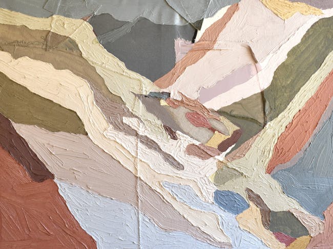 A close up of a piece of paper with a painting on it