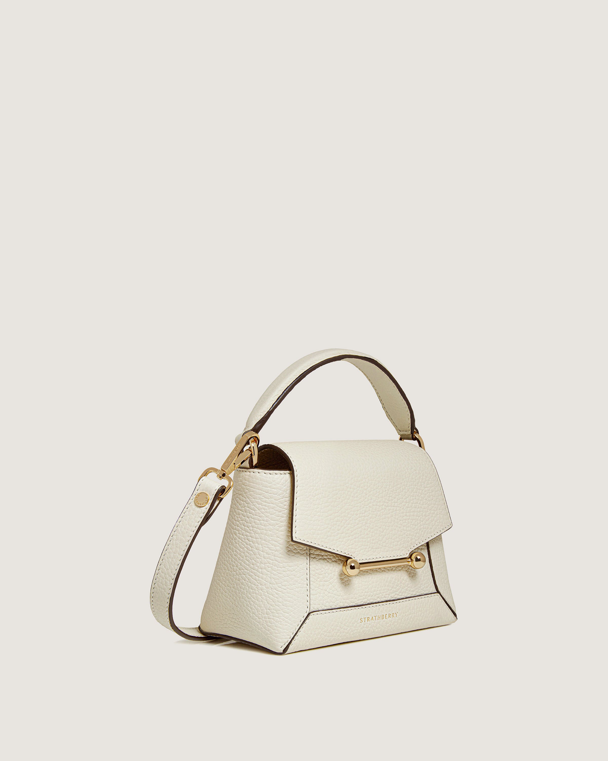 A white handbag on a white background