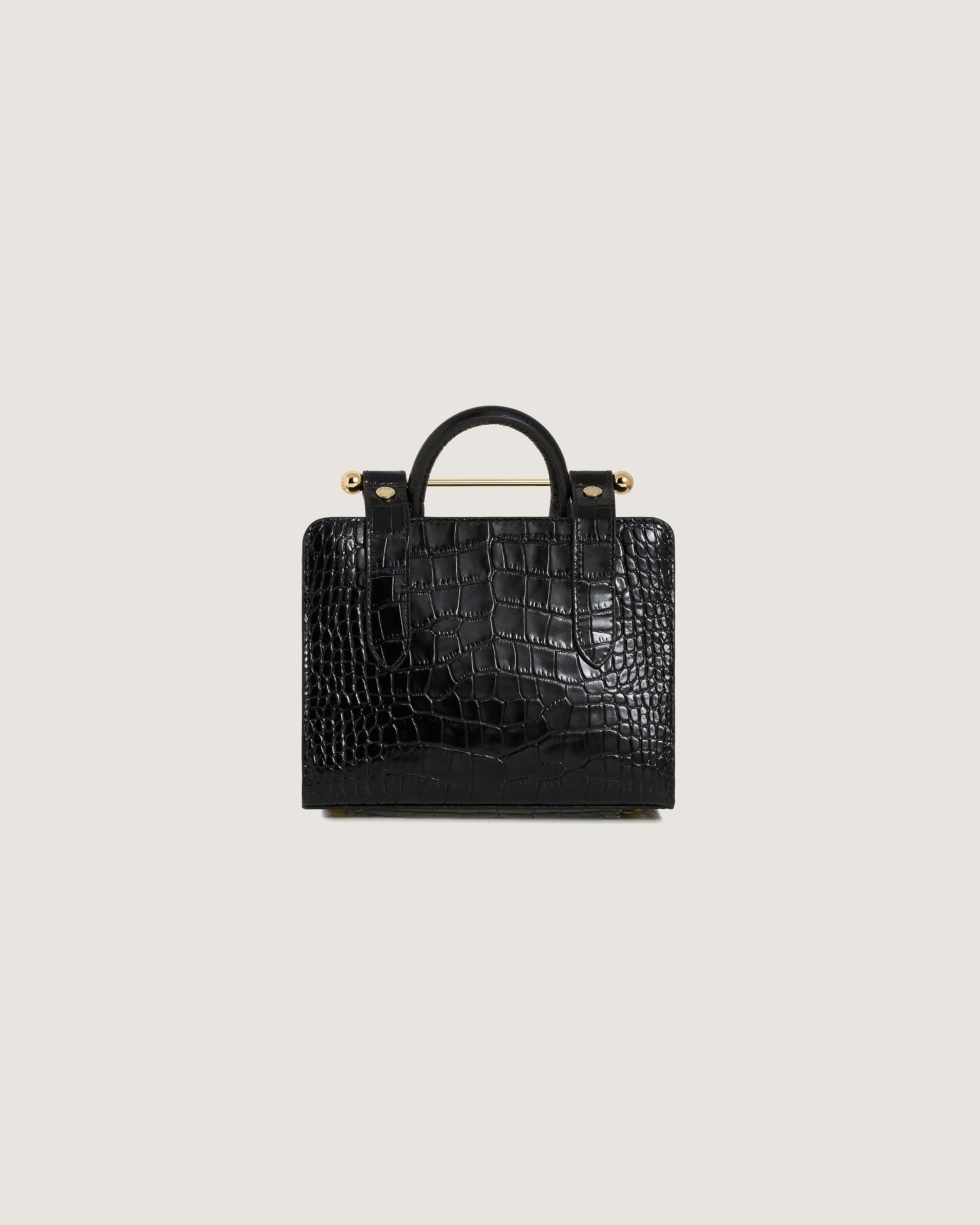 A black crocodile - embossed leather briefcase