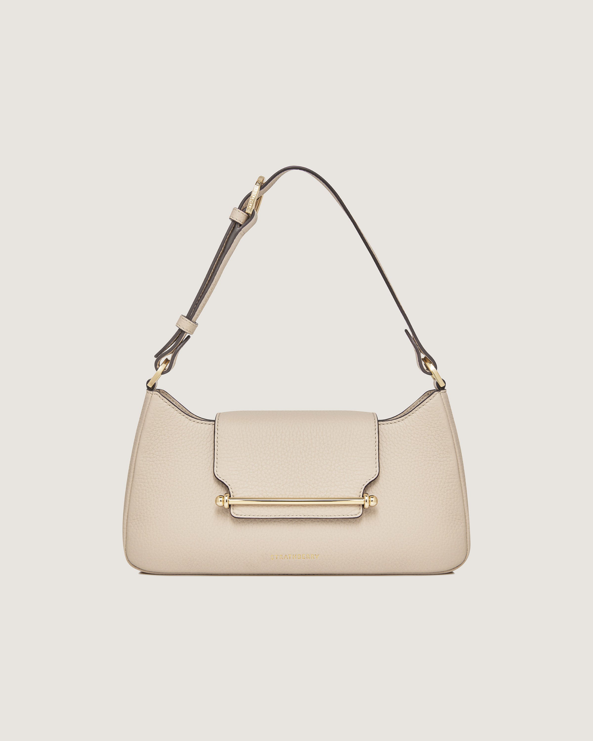 A white purse with a handle on a white background