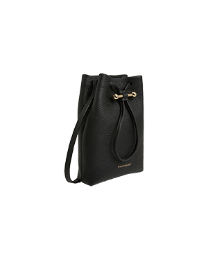 A black purse with a bow on the front