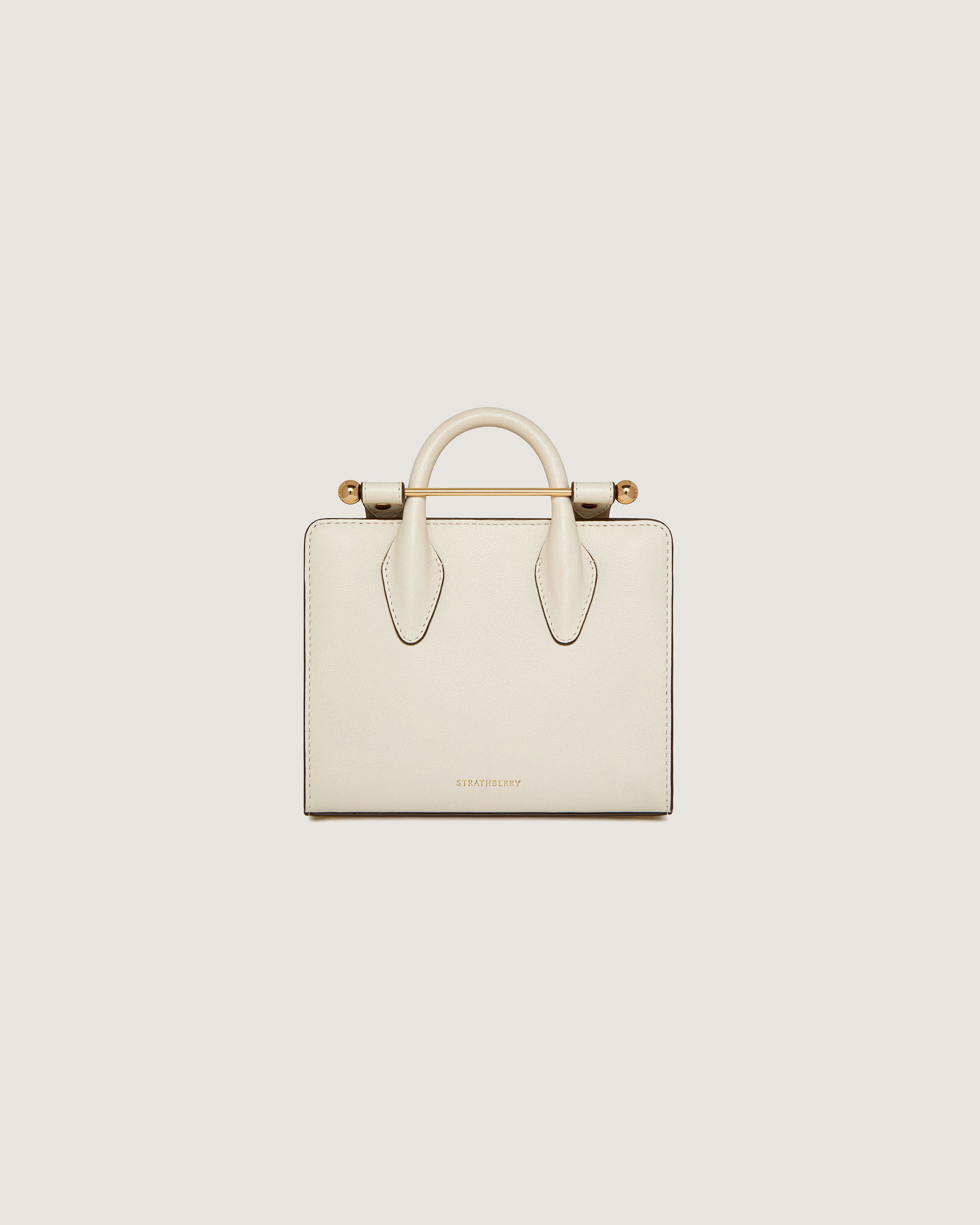 A white handbag on a white background