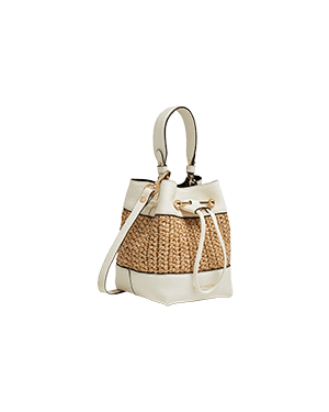 A handbag with a handle on a green background