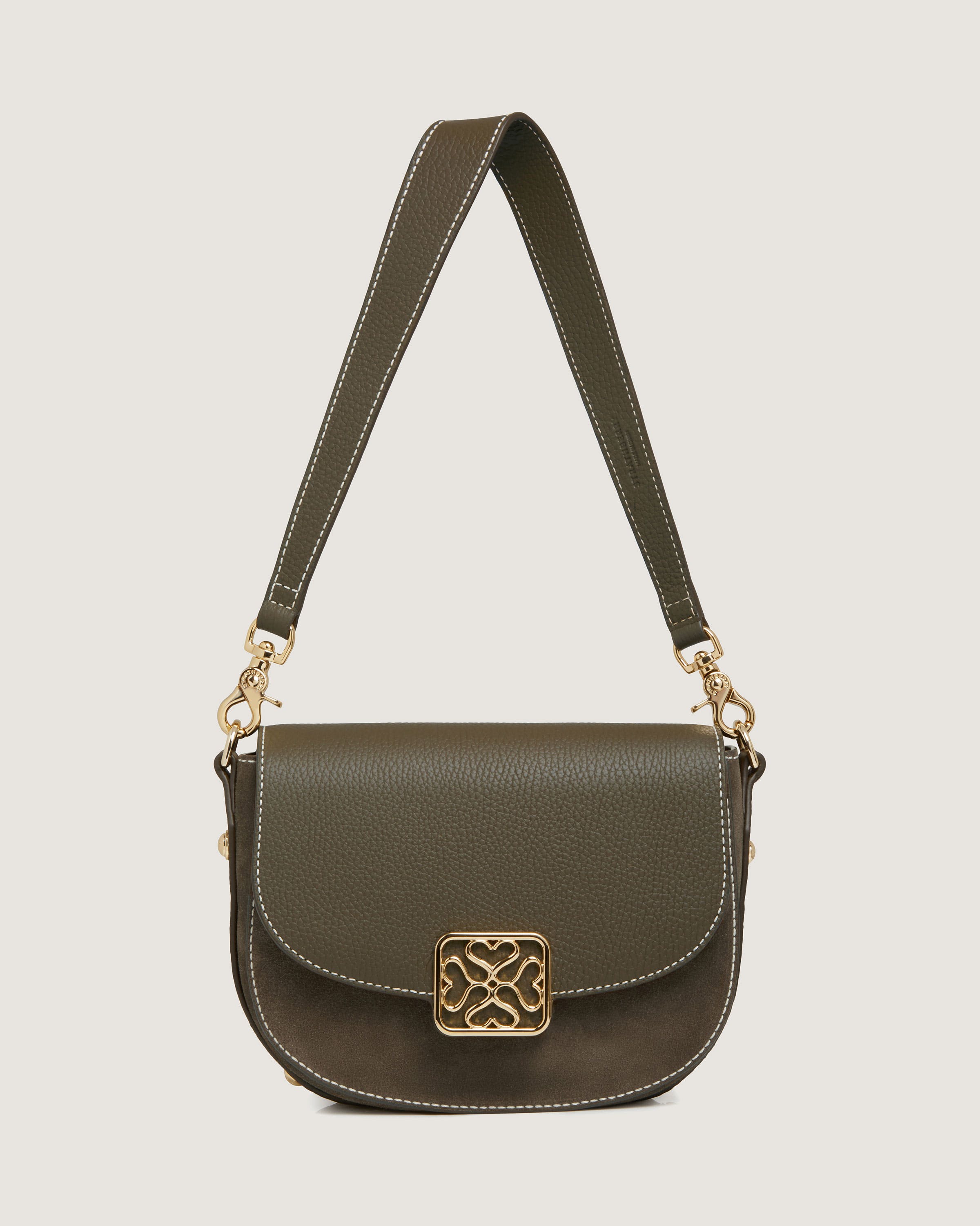 A cross body bag with a chain strap