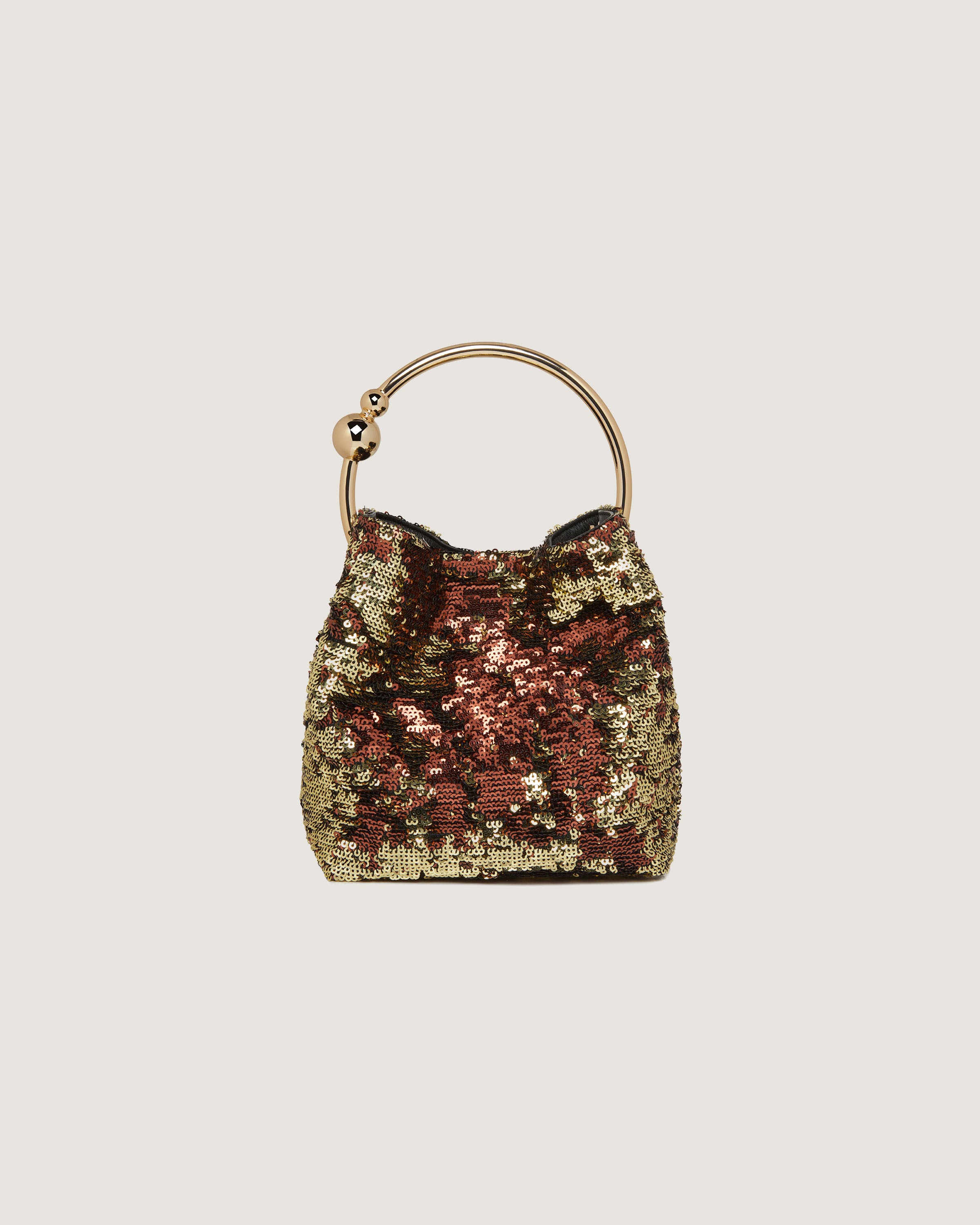 A handbag with sequins on the handle