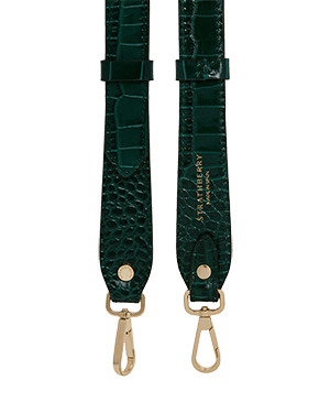 A pair of green alligator leather straps