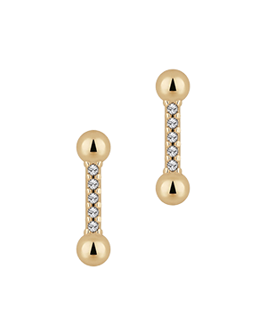 A pair of gold and diamond earrings