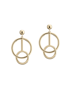 A pair of earrings with a circular design