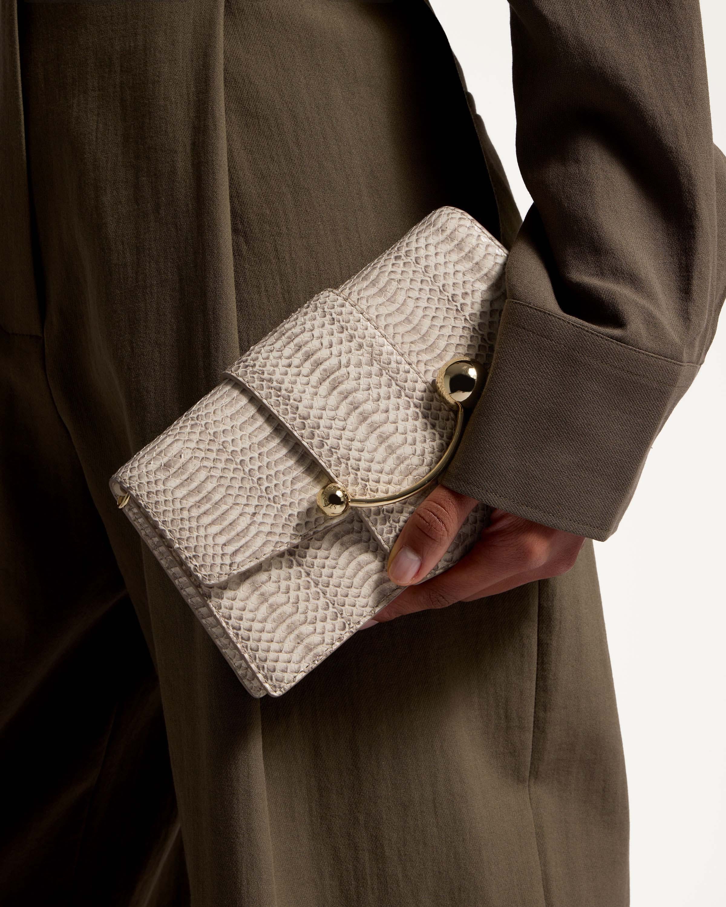 A person holding a purse in their hand