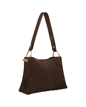 A brown handbag with a brown strap