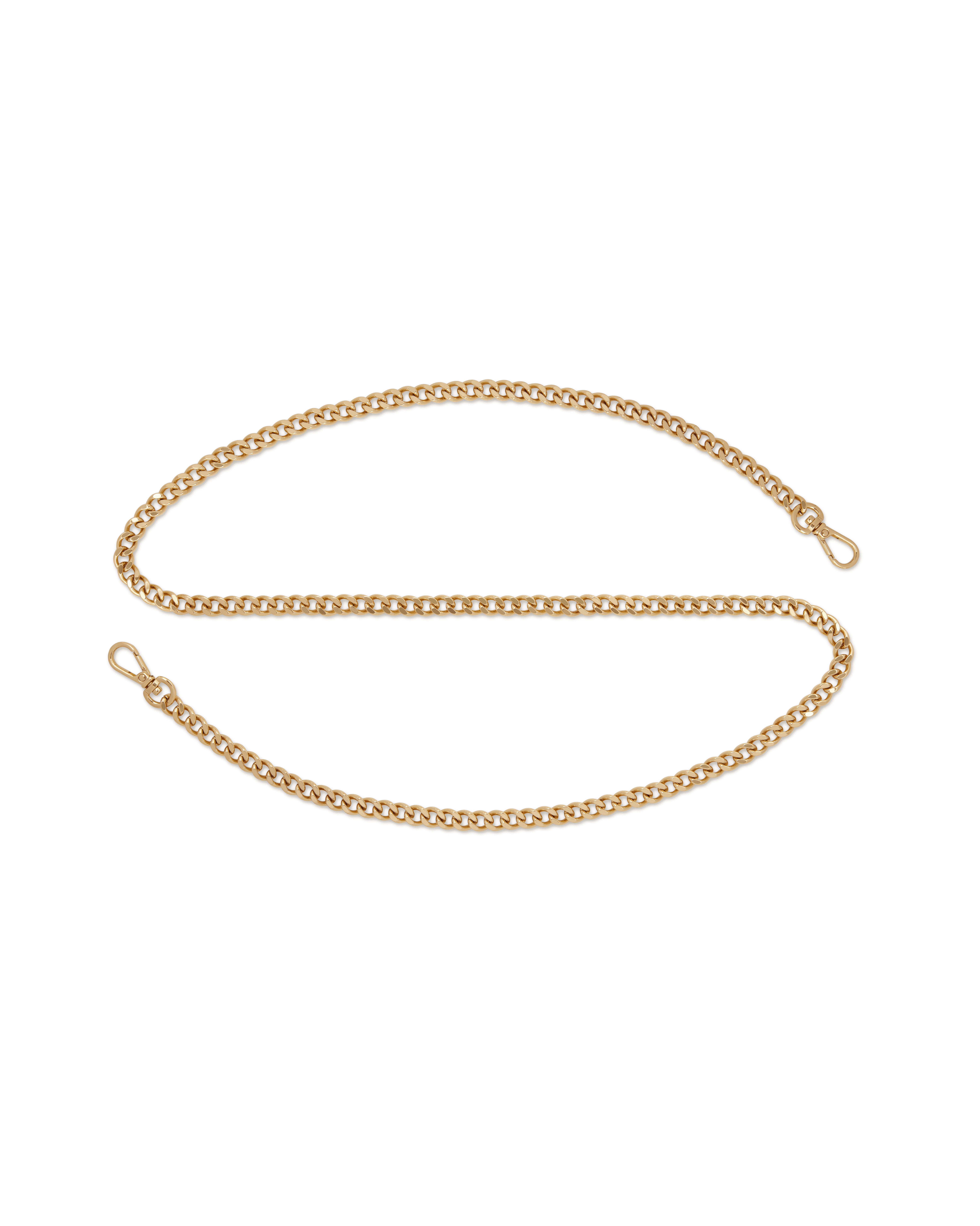 A gold chain on a green background