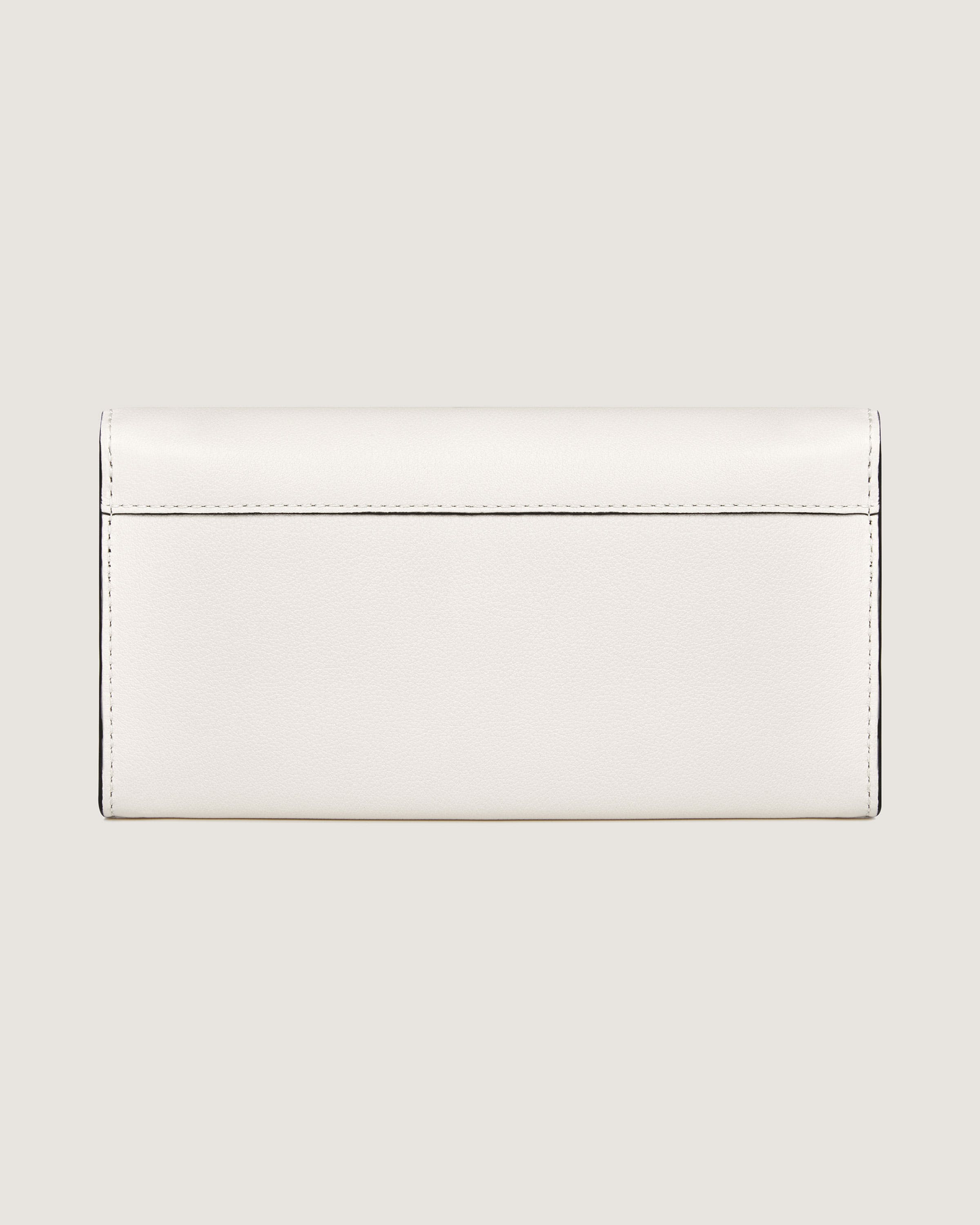 A white leather wallet on a white background