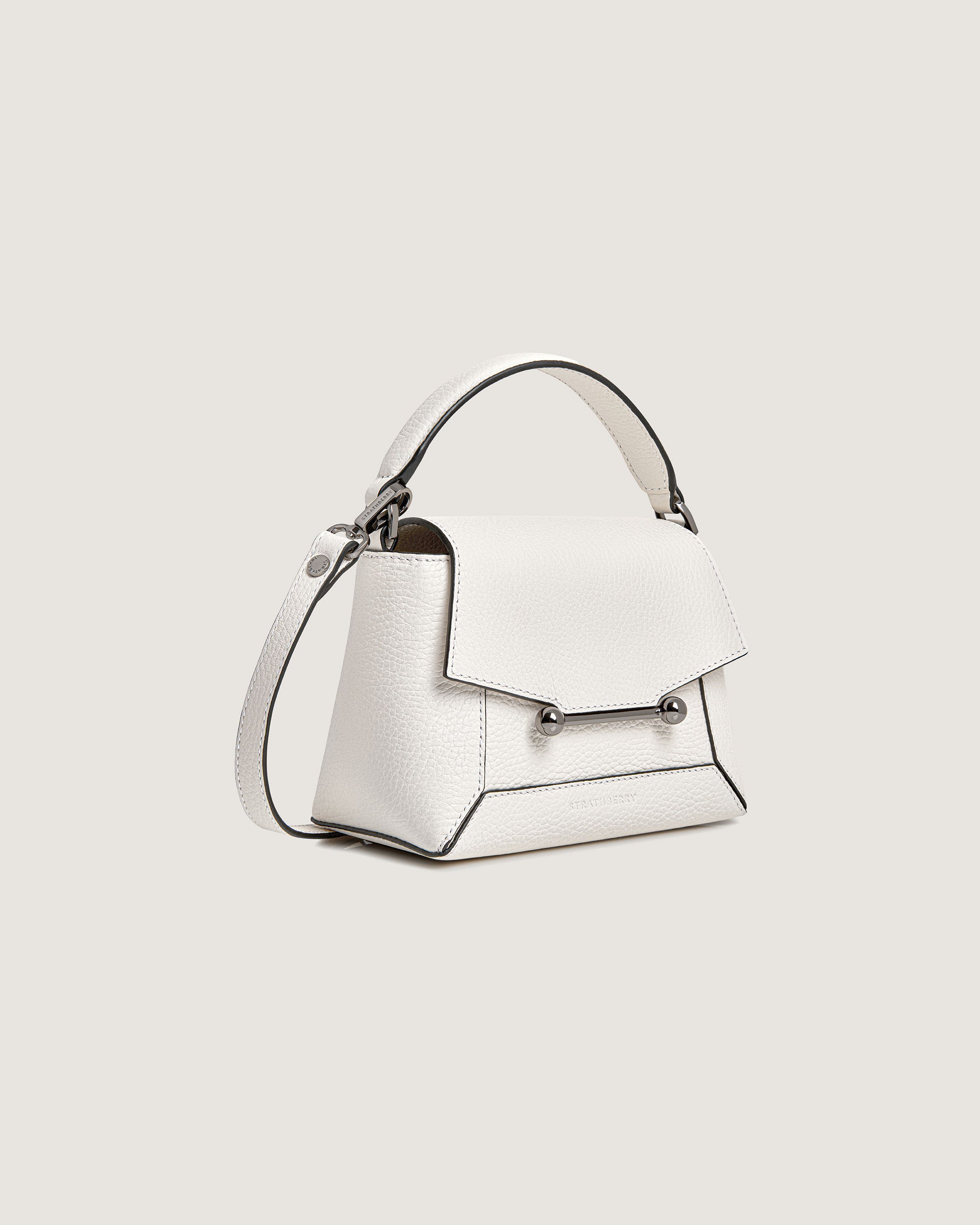 A white handbag on a white background