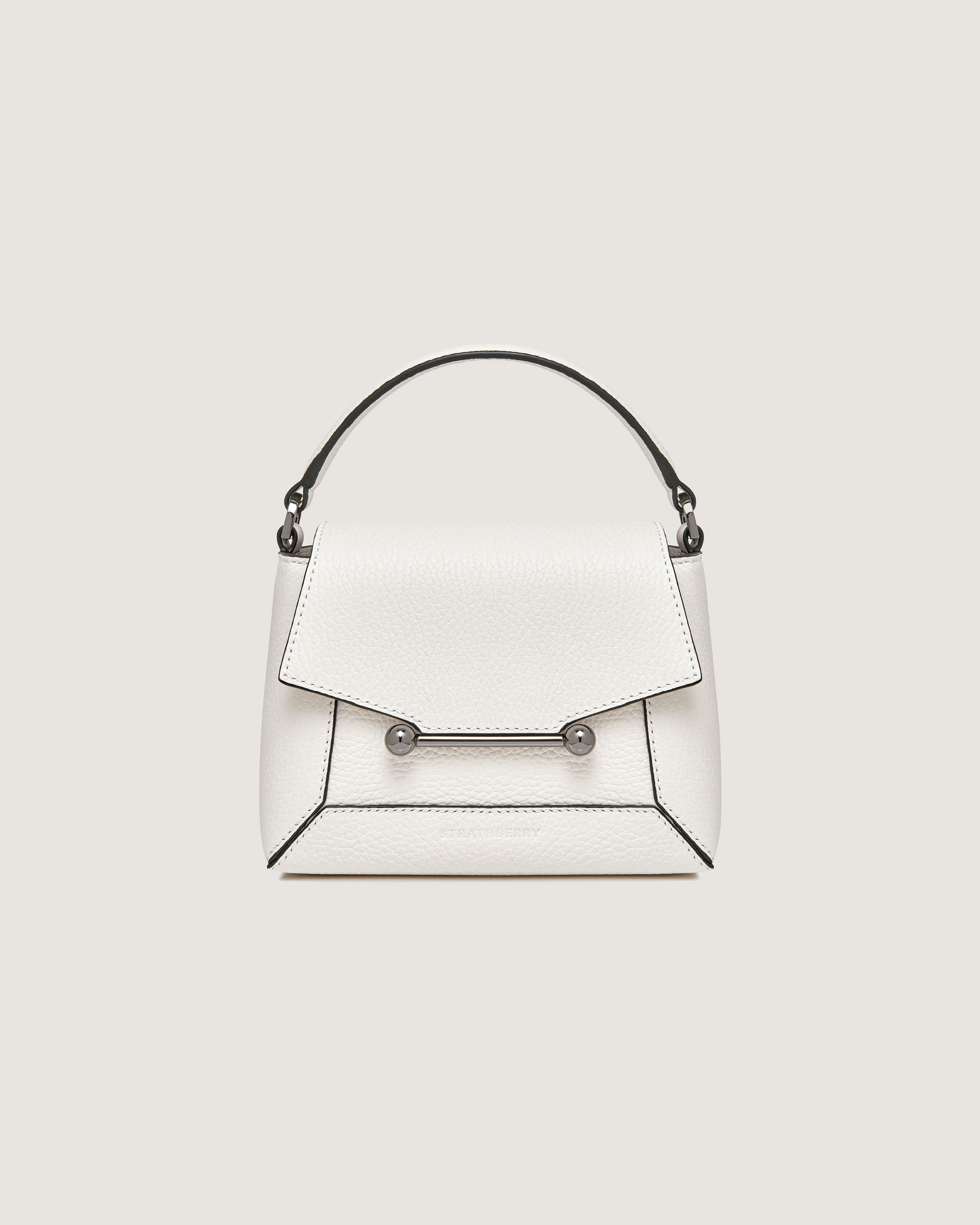 A white handbag on a white background