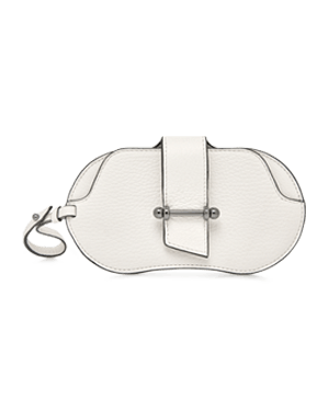 A white cross body bag with a strap