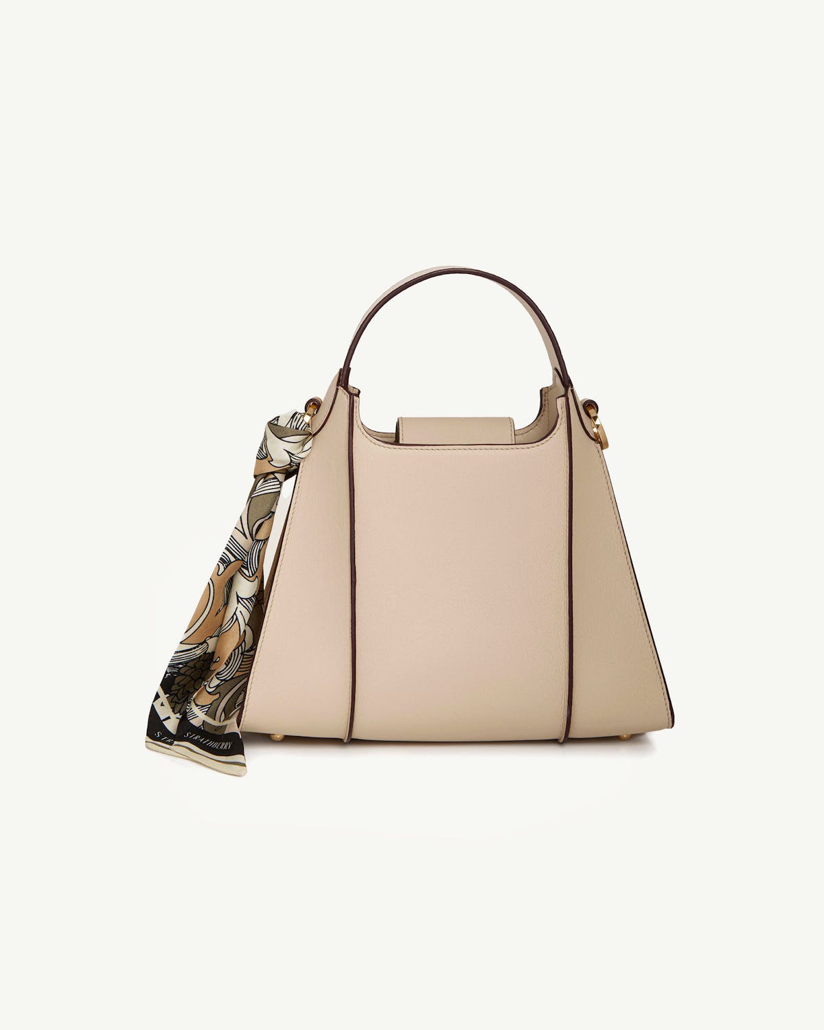 Arkshell oat top-handle bag with patterned scarf
