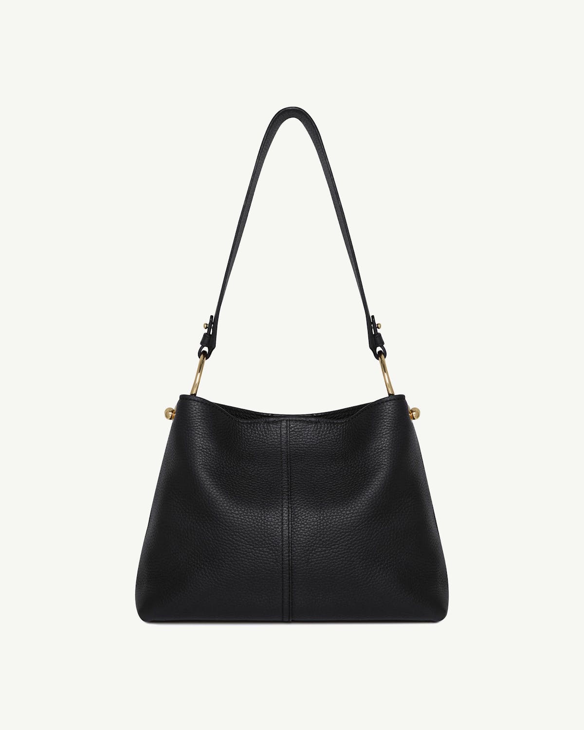 Black Lana Hobo bag with single shoulder strap and gold hardware