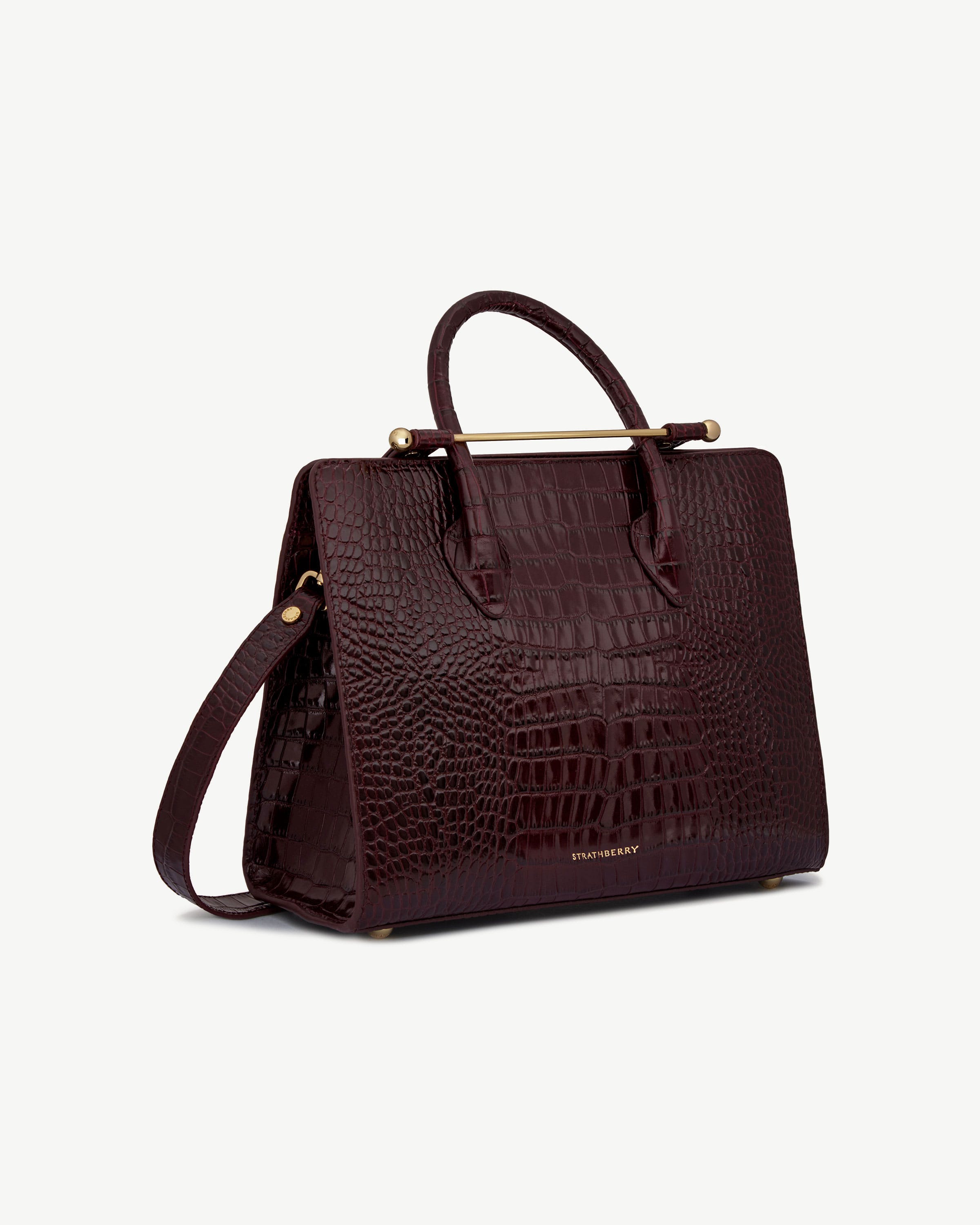 THE STRATHBERRY MIDI TOTEトートミディバッグ　ブラウン ストラスベリー - Midi Tote - トップハンドルレザートート - タン