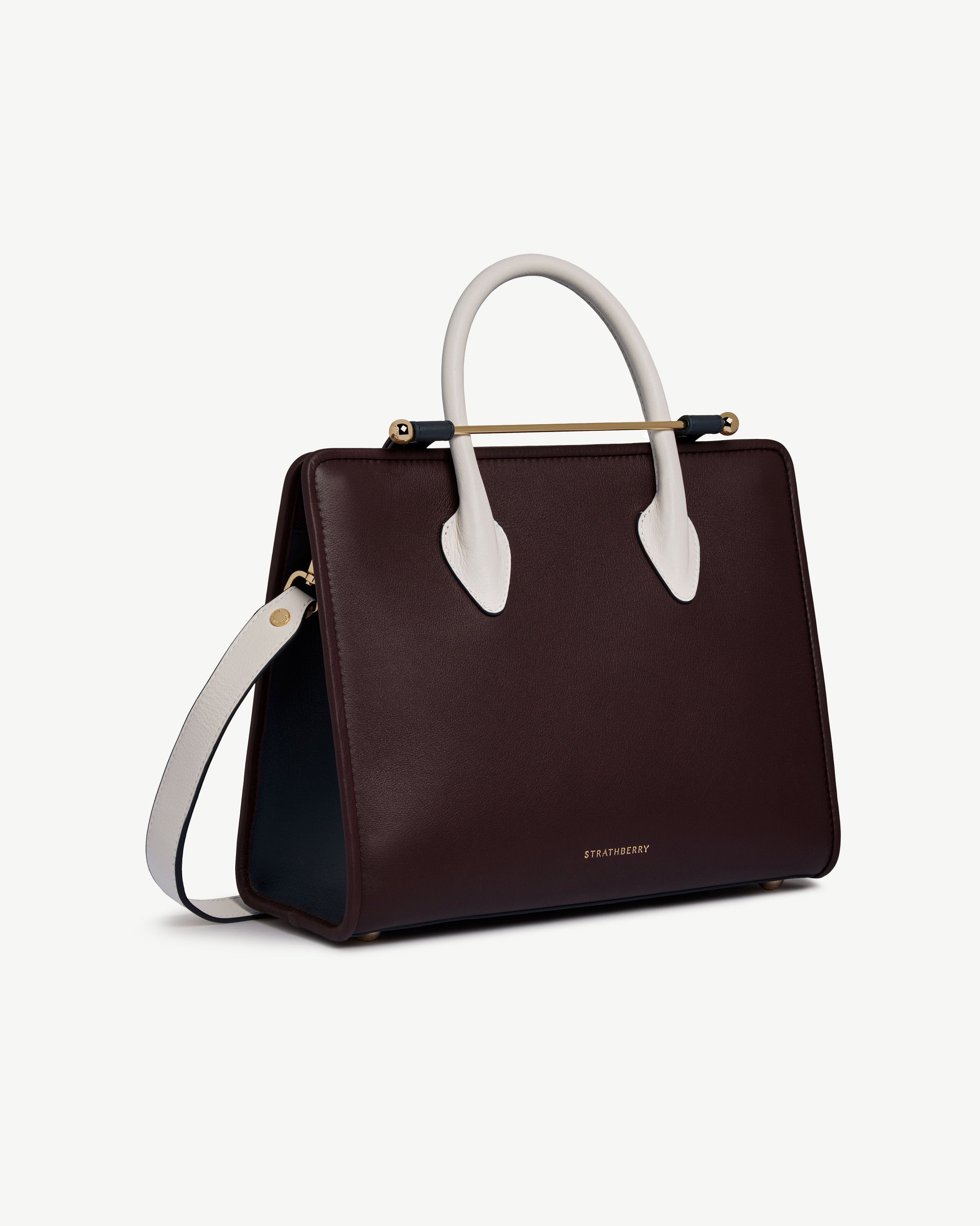 Midi Tote - Burgundy/Navy/Vanilla | Strathberry