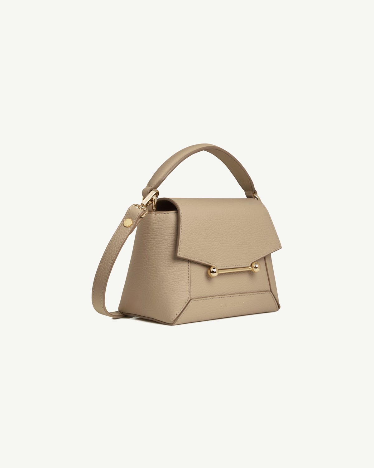 Sand Mosaic Nano top-handle bag with gold bar closure