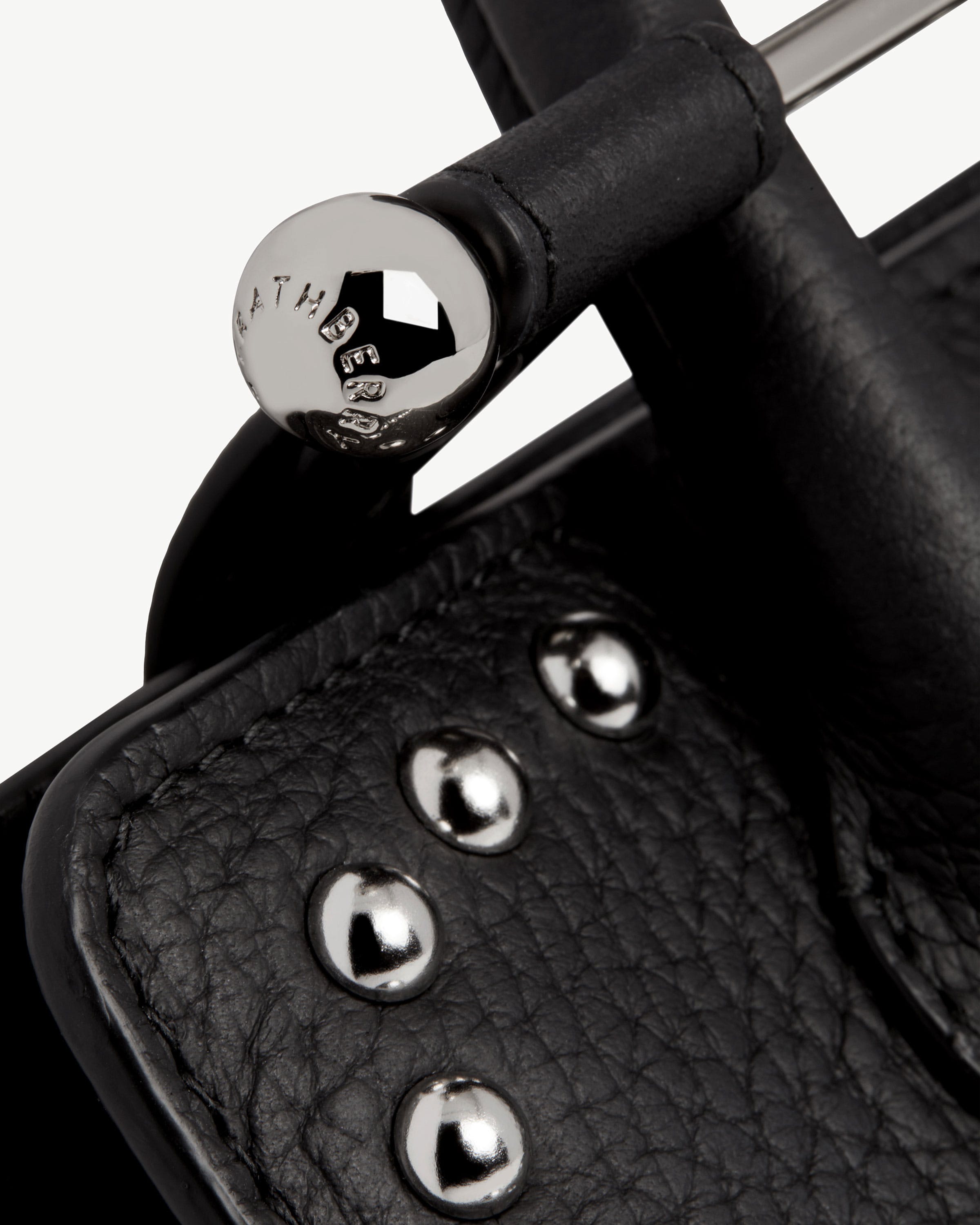 Nano Tote - Black Studded Leather | Strathberry