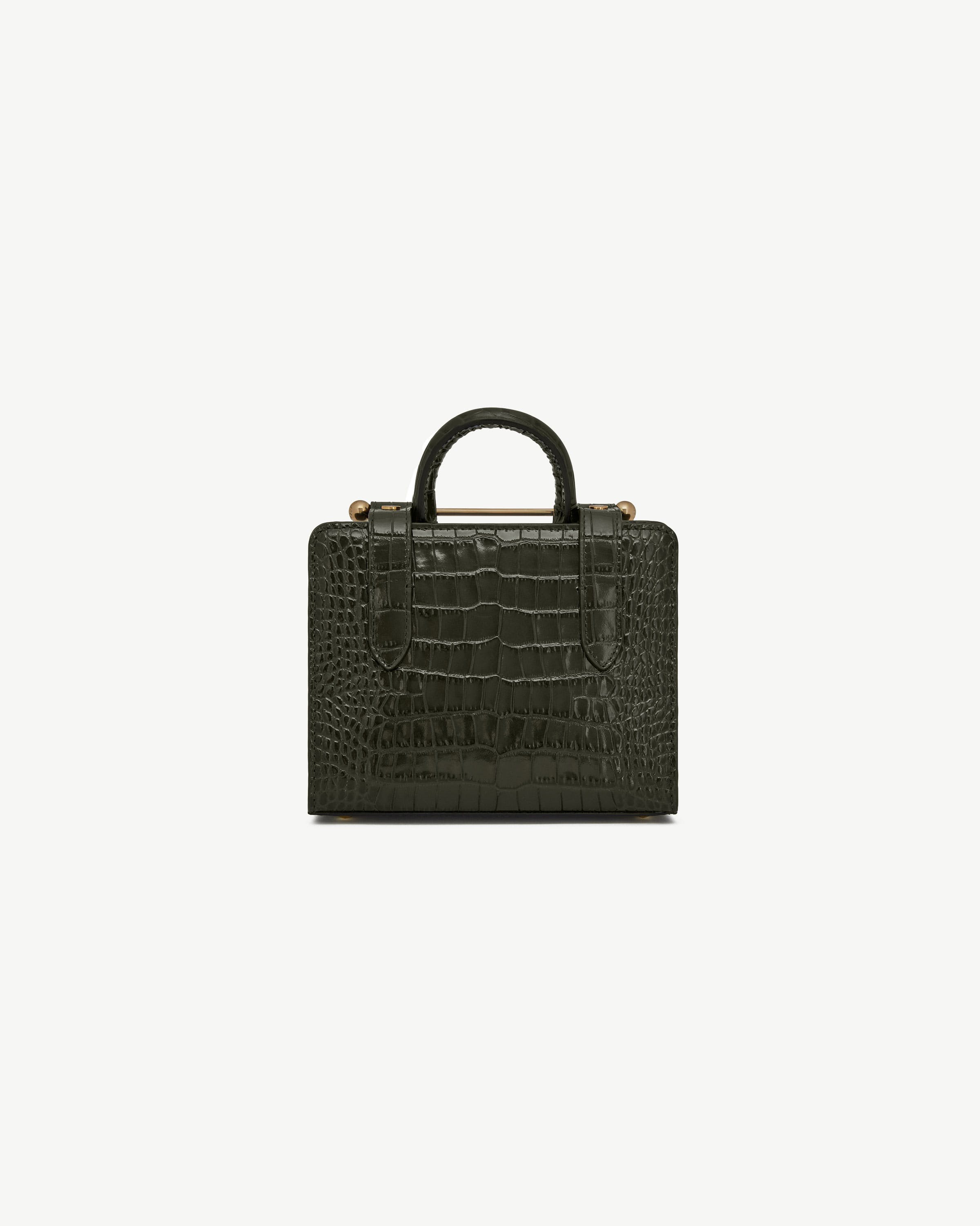 Nano Tote - Croc-Embossed Forest | Strathberry