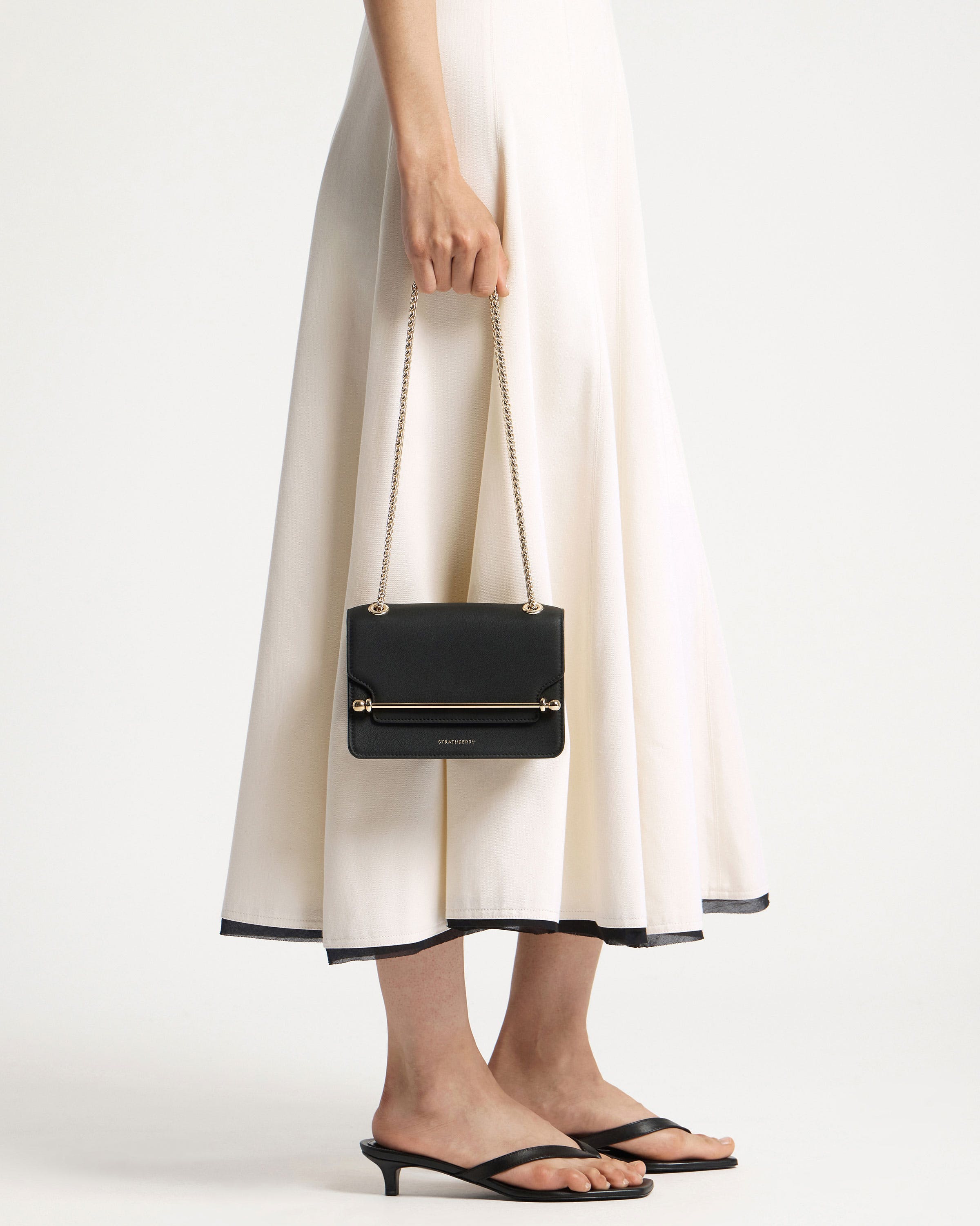 Strathberry - East/West Mini - Crossbody Leather Mini Handbag - Black