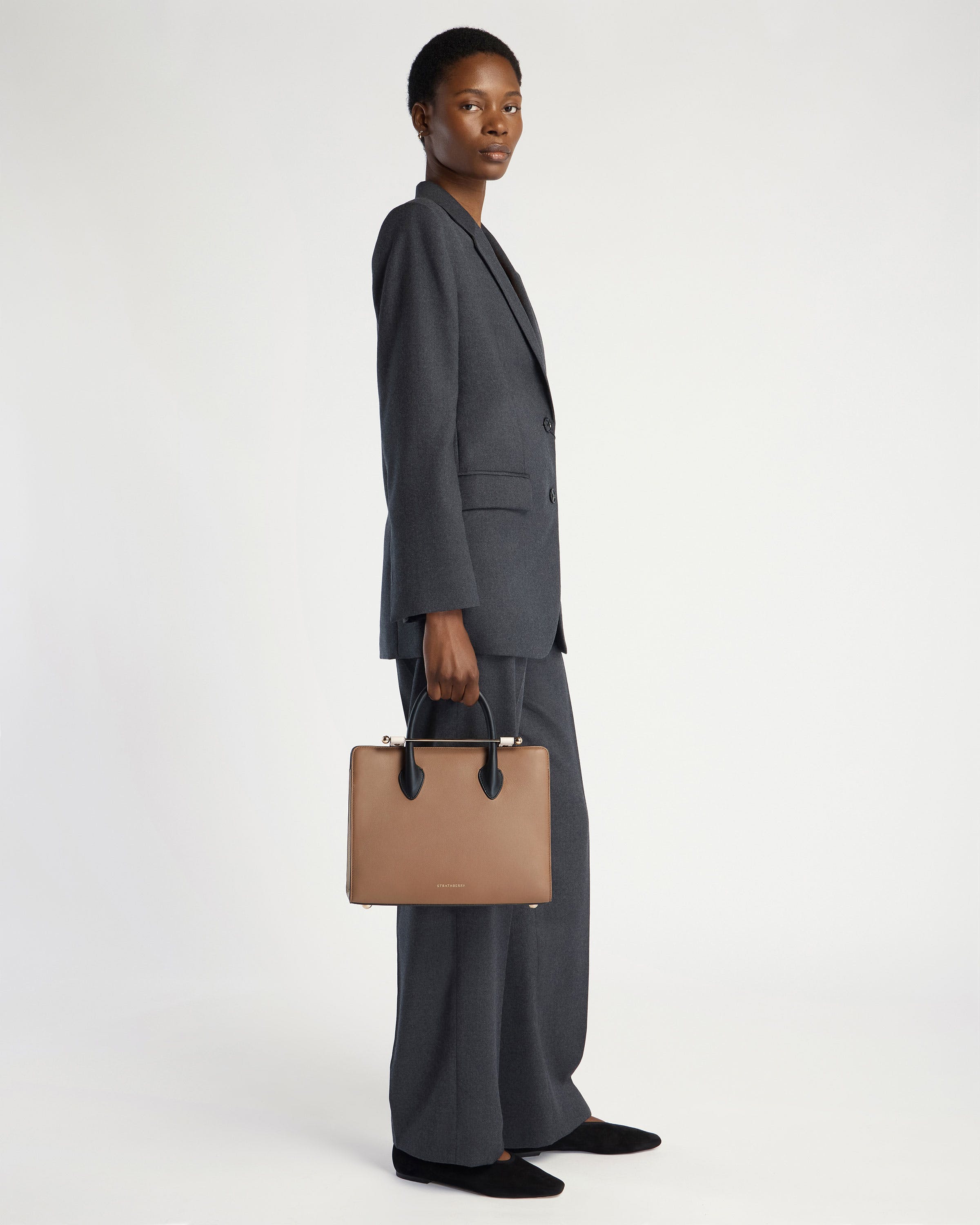 Midi Tote - Clay/White/Black | Strathberry