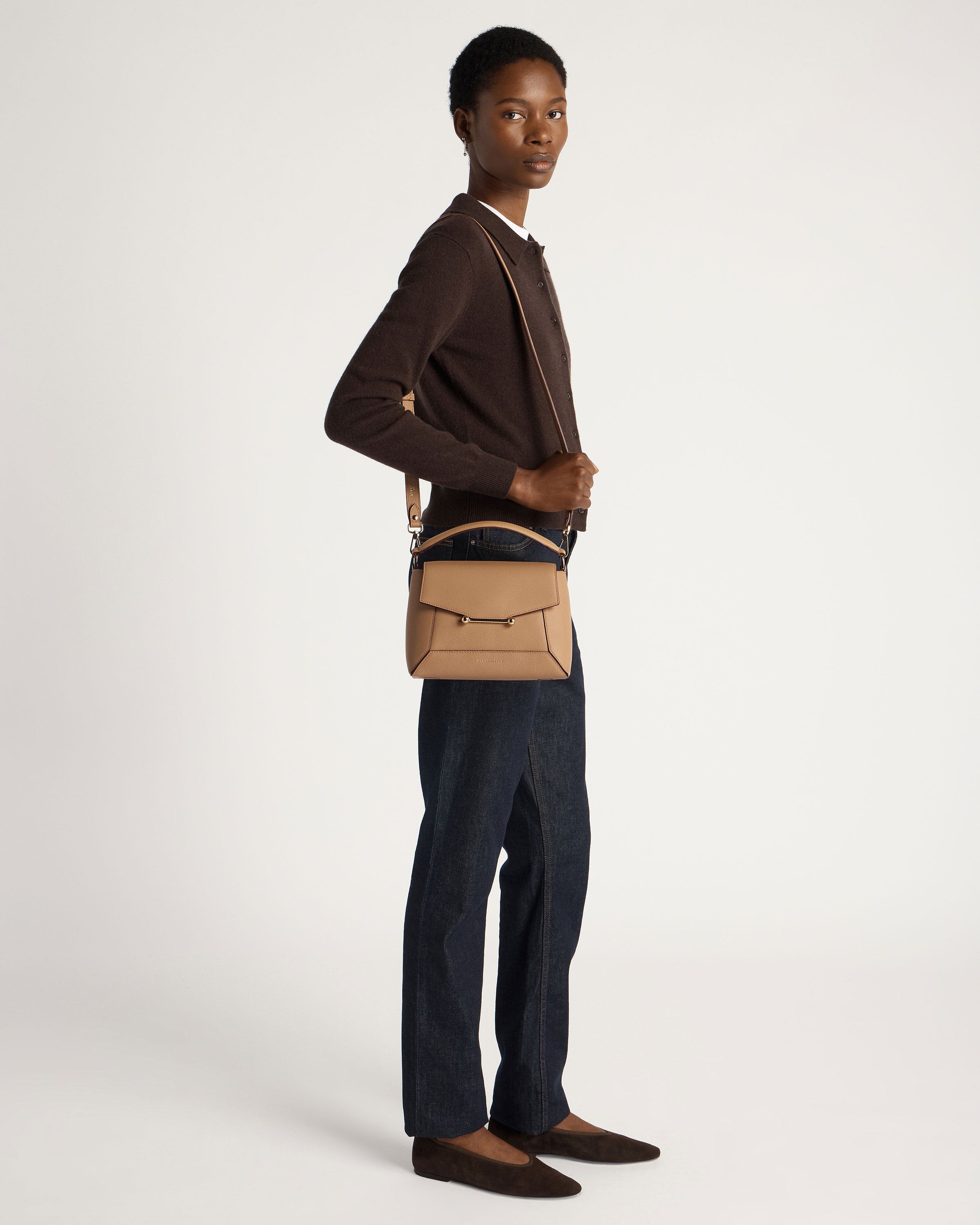 ショルダーバッグ STRATHBERRY Mosaic Bag - Tan with Vanilla Stitch | Strathberry