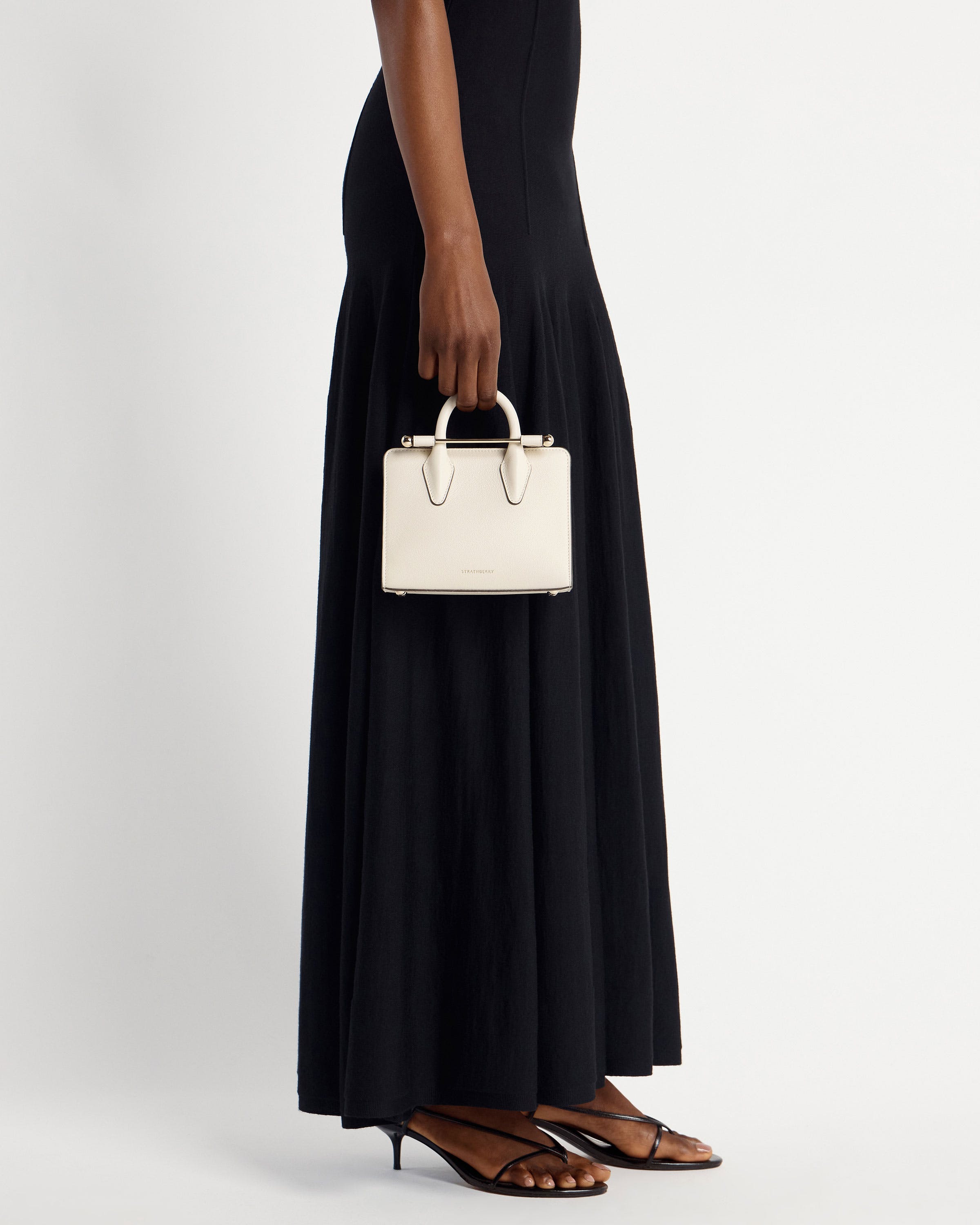Strathberry - Nano Tote - Top Handle Leather Mini Tote Bag - White