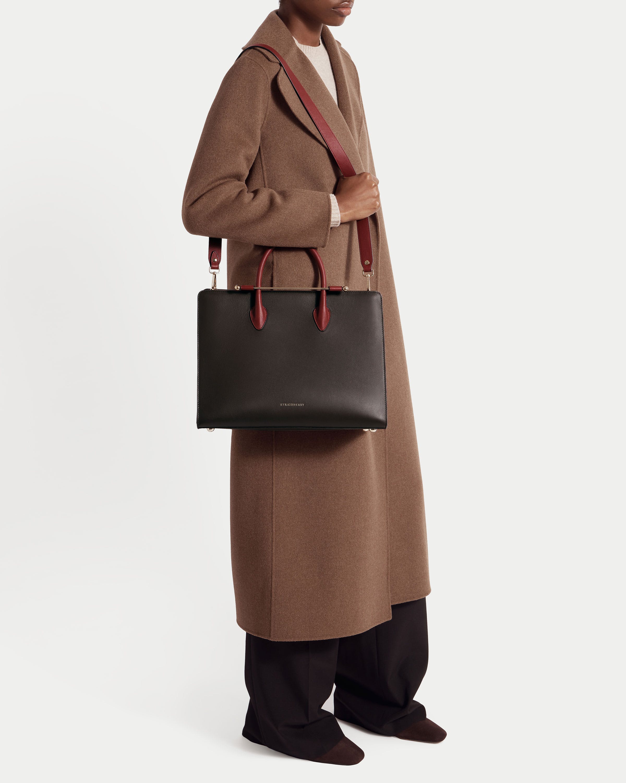 Strathberry - Tote - Top Handle Leather Tote Bag - Brown
