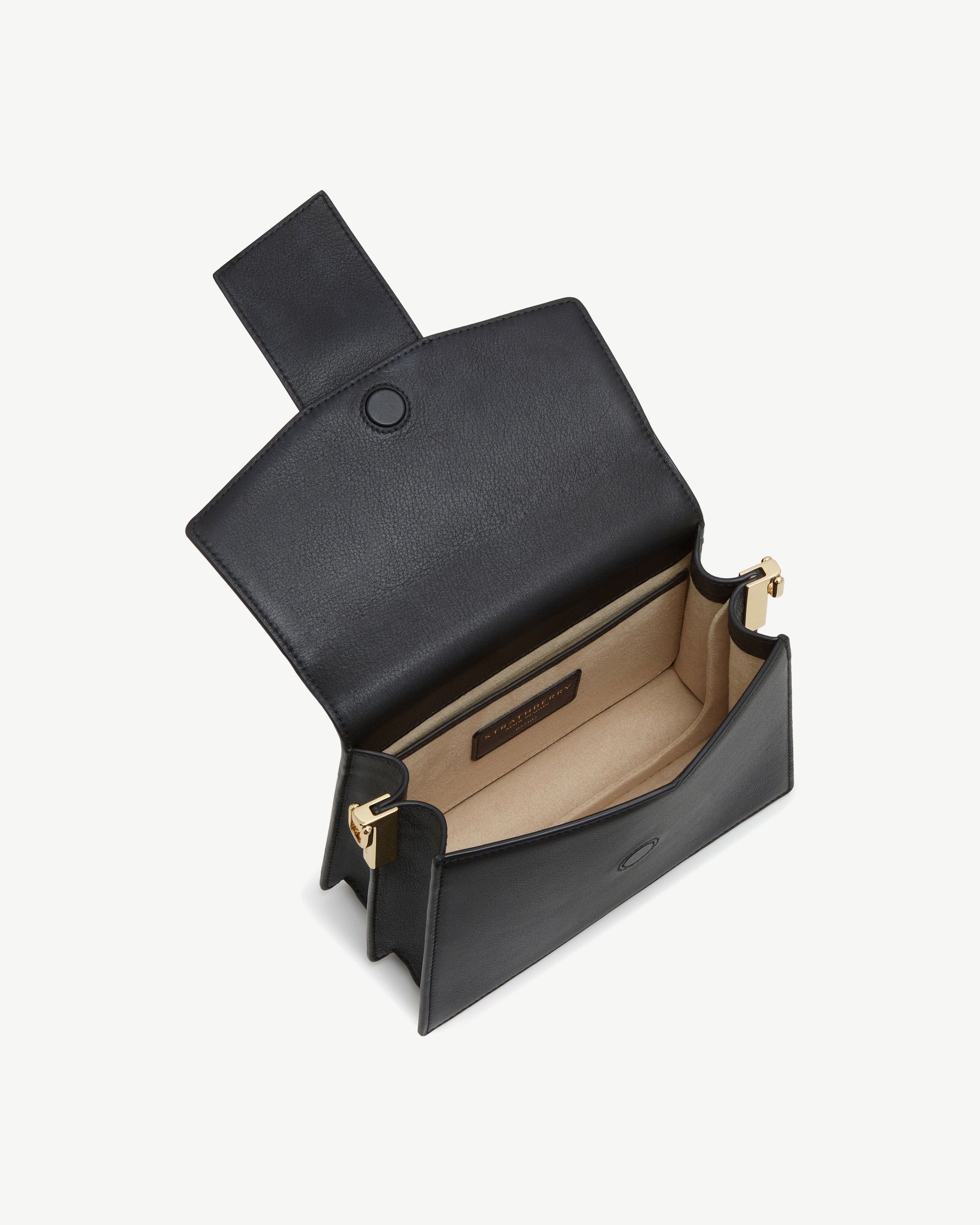 ストラズベリー　ショルダーバッグ box crescent Strathberry - Box Crescent - Leather Shoulder Bag - Black