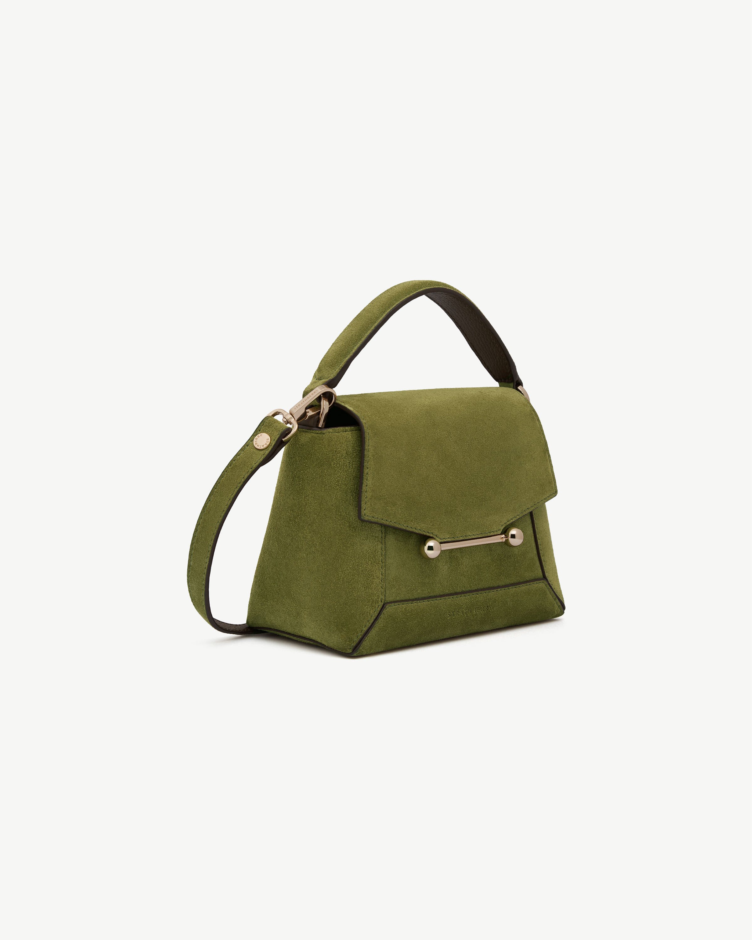 Mosaic Nano - Lime Suede/Khaki | Strathberry