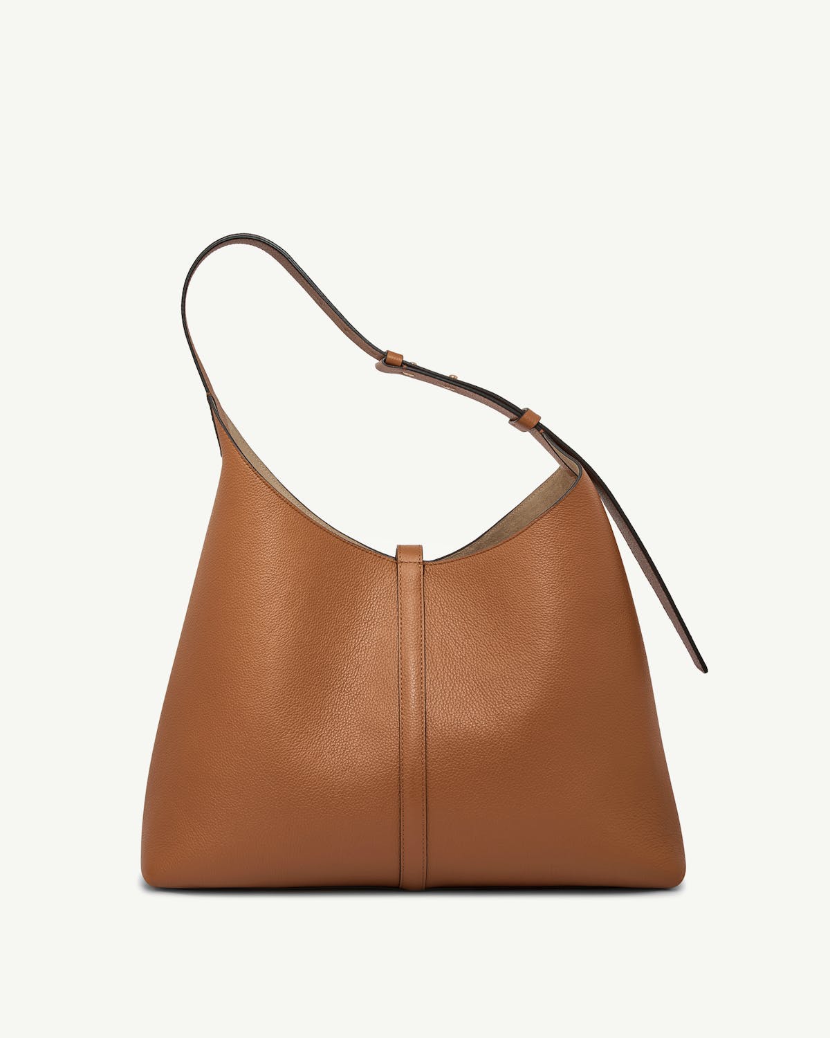 Tan pebbled leather Kite Hobo Maxi with single shoulder strap and central seam.
