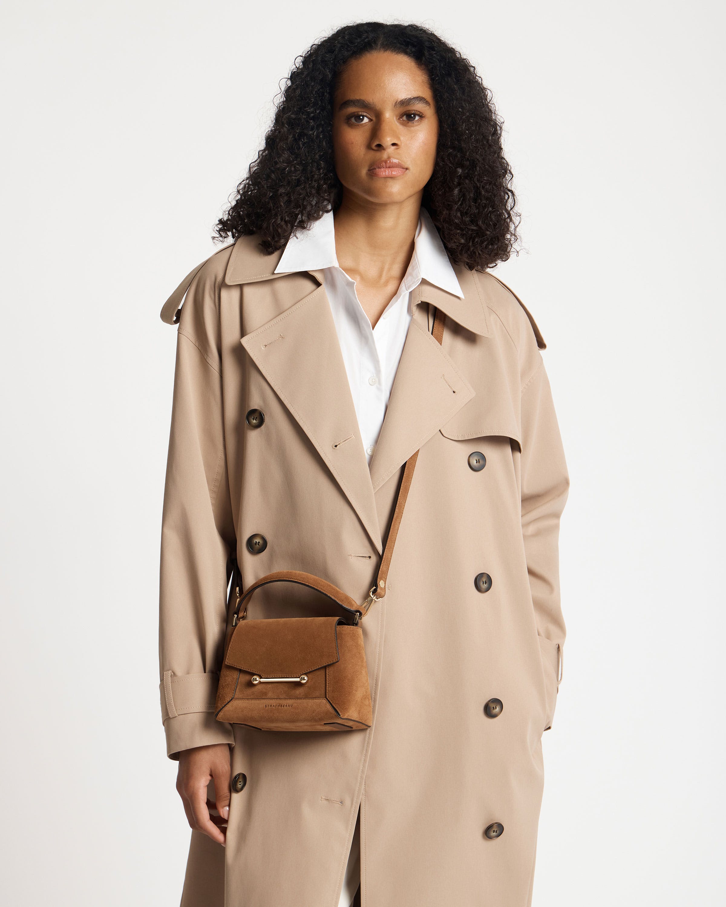 Mosaic Nano - Tan Suede | Strathberry
